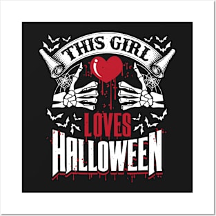 This Girl Loves Halloween Scary Design Posters and Art